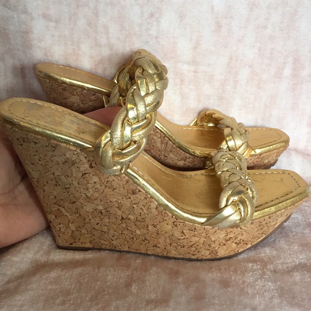 Jessica Simpson gold sandals